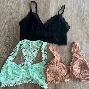 Aerie Bralette Bundle Lace Loungewear Medium Coquette Intimates